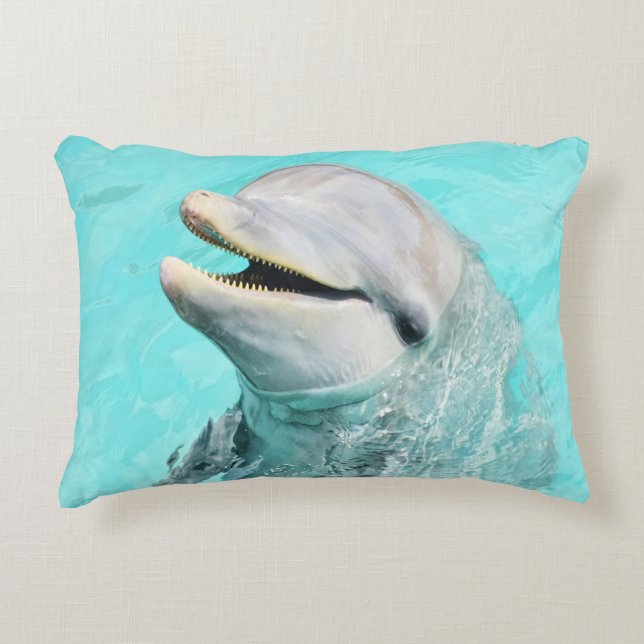 Almofada Decorativa Golfinho Feliz Sorridente  (Frente)