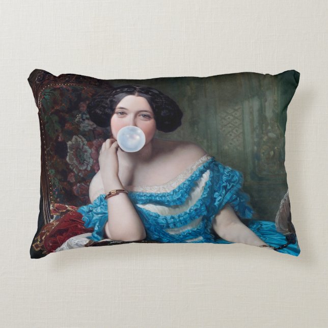 Almofada Decorativa Goma-bolha Diva em cebola azul (Frente)