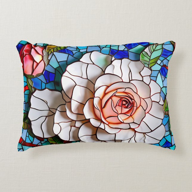 Almofada Decorativa Gorgeous Mosaic Flowers Standard (Frente)