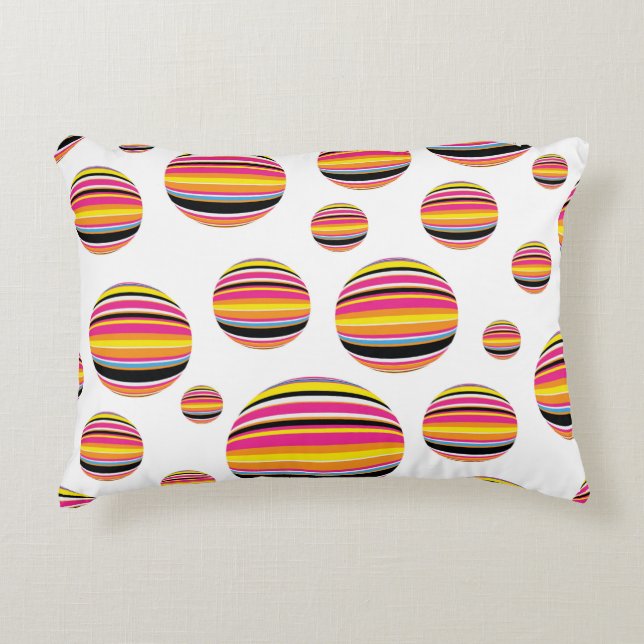 Almofada Decorativa gotas de chuva com abstrato striped padrão contínu (Frente)