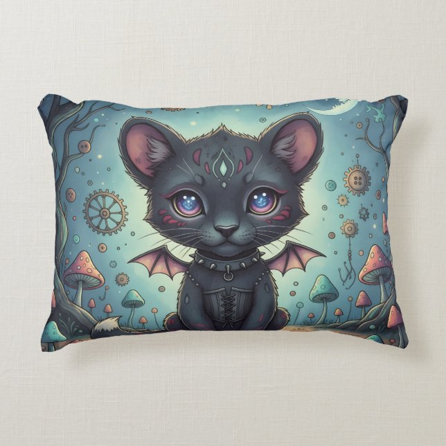 Almofada Decorativa Gótica Fantasy Baby KitBat (Frente)