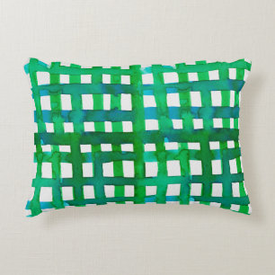 Almofada Decorativa Grade de aquarela - verde