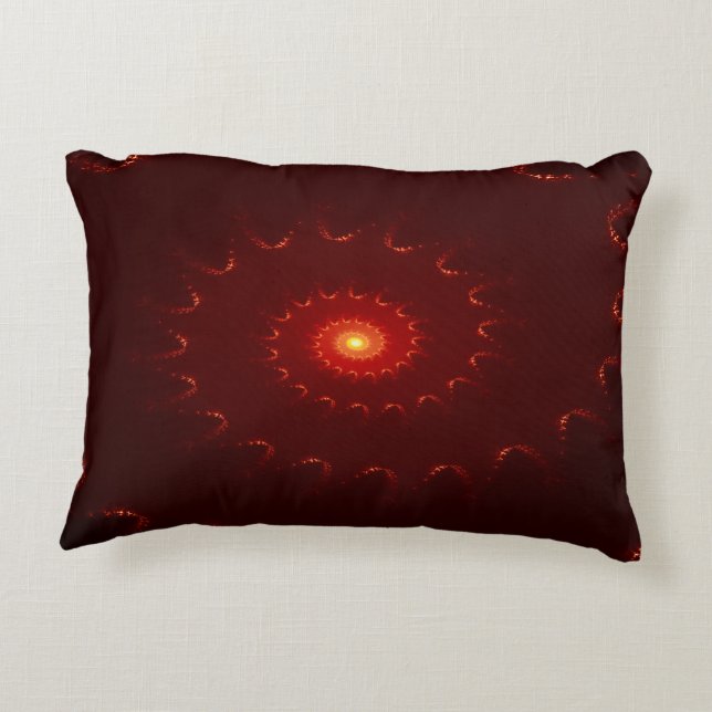 Almofada Decorativa Gradiente de espiral vermelho fiery (Verso)