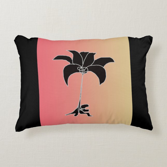 Almofada Decorativa Gradiente Pastel Floral Preto (Frente)