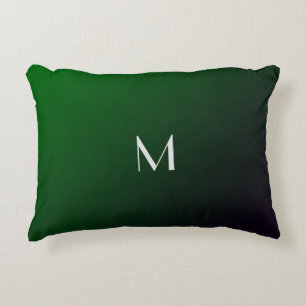 Almofada Decorativa Gradiente Verde Esmeralda - monograma ousada