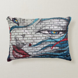 Almofada Decorativa Grafite de Garota Asiática