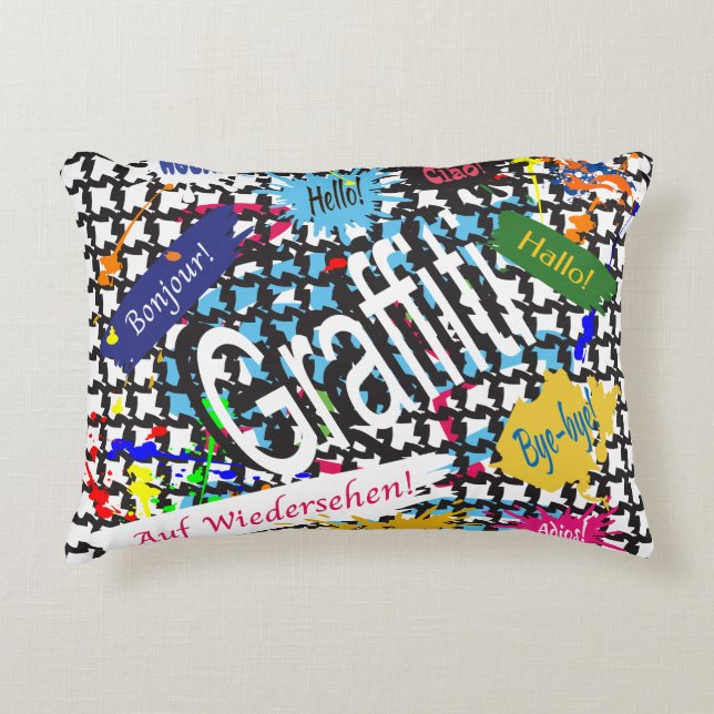 Almofada Decorativa Grafite Saudações (Frente)