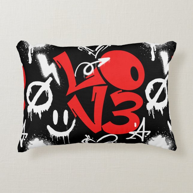 Almofada Decorativa grafitti LOVE B. Black BG (Frente)