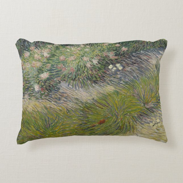 Almofada Decorativa Grama e Borboletas por Vincent van Gogh (Frente)