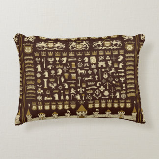 Almofada Decorativa Grande conjunto de elementos heráldicos. 
