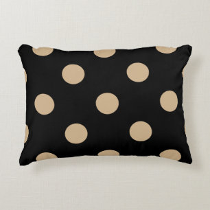 Almofada Decorativa Grandes bolinhas - Tan no preto