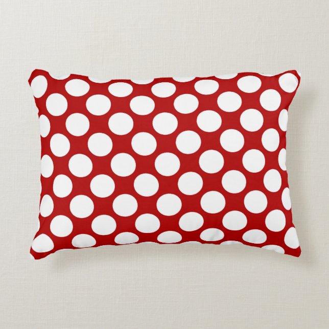 Almofada Decorativa Grandes pontos retrorreflectores - branco e vermel (Frente)