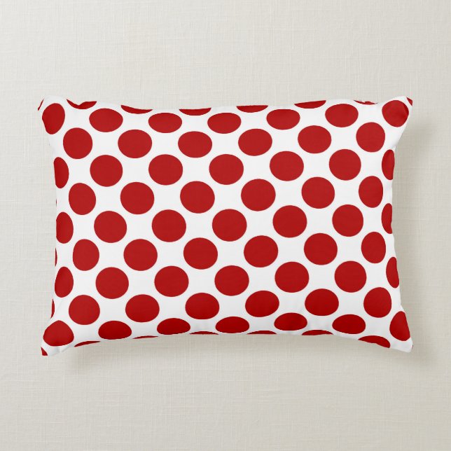 Almofada Decorativa Grandes pontos retrorreflectores - vermelho e bran (Frente)