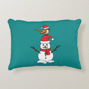 Almofada Decorativa Grátis Sparrow em Snowman