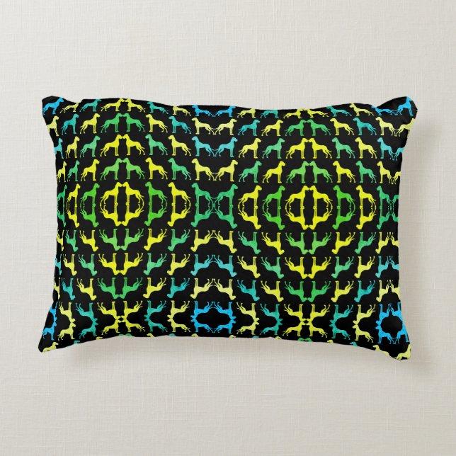 Almofada Decorativa Great Dane Pattern Green Yellow (Verso)