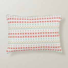 Almofada Decorativa Green-Yellow-Red Pixel knit Pattern