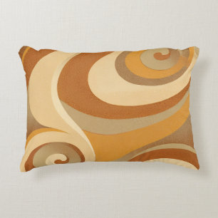 Almofada Decorativa Groovy Orange Dourado Brown Meio século Moderno