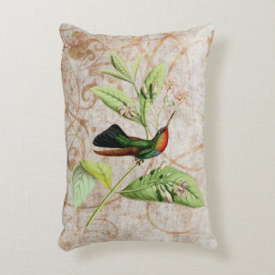 Almofada Decorativa Grunge Throated impetuoso do vintage do colibri