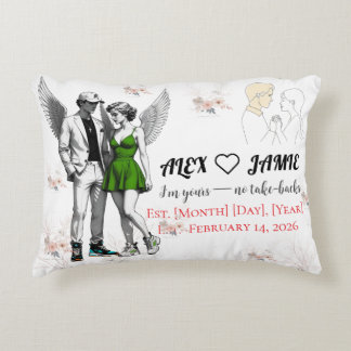 Almofada Decorativa Guardian Angel Pair – Cute Wings Accent Pillow