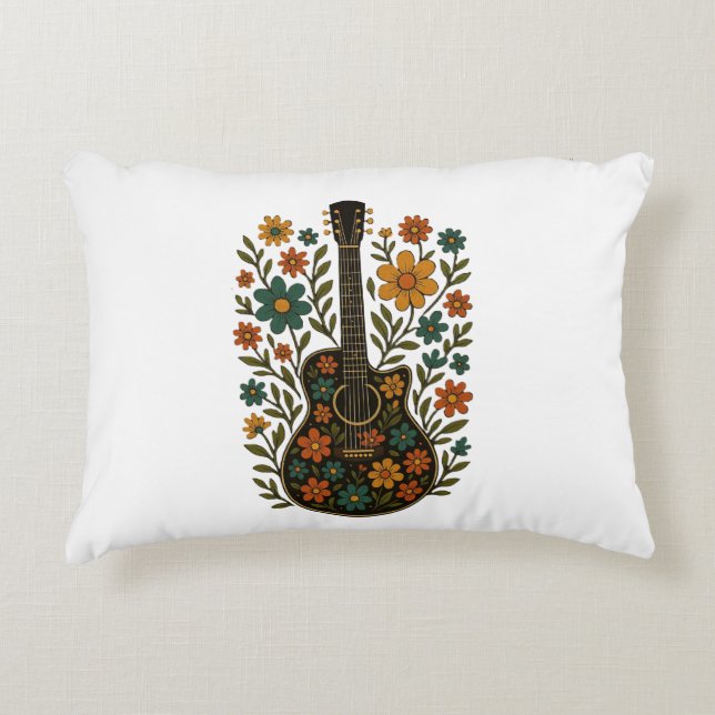 Almofada Decorativa Guitar & Bloom Designs (Frente)