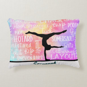 Almofada Decorativa Gymnastics Palavras Rainbow Ombre Personalizado