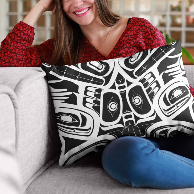 Almofada Decorativa Haida Eagle Thunderbird Noroeste da Colômbia (Criador carregado)