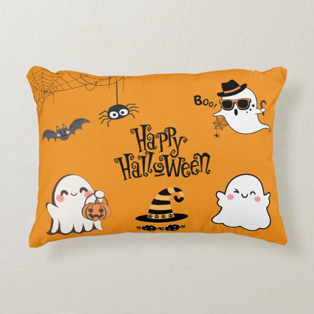 Almofada Decorativa Halloween bonito e assustador (Frente)