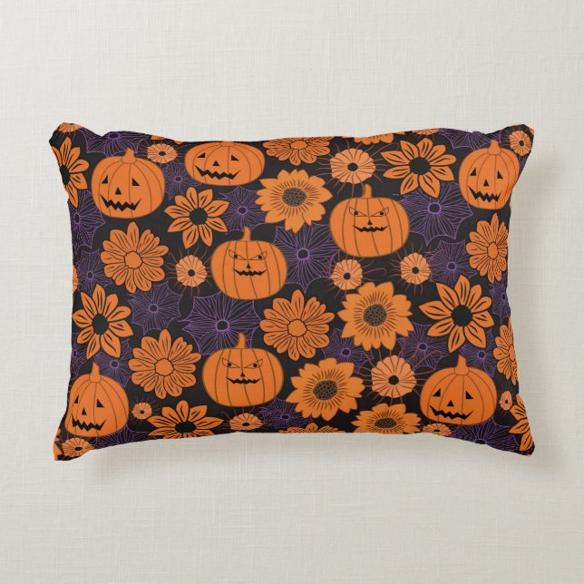 Almofada Decorativa Halloween Floral (Frente)