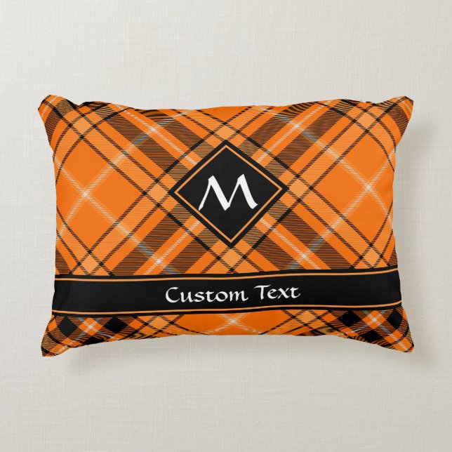 Almofada Decorativa Halloween Orange Tartan (Frente)