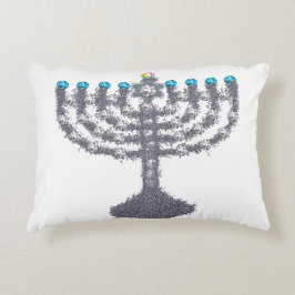 Almofada Decorativa Hanukkah glam menorah hanukkiah
