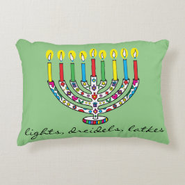 Almofada Decorativa Hanukkah Hanukkiah Bright Luzes