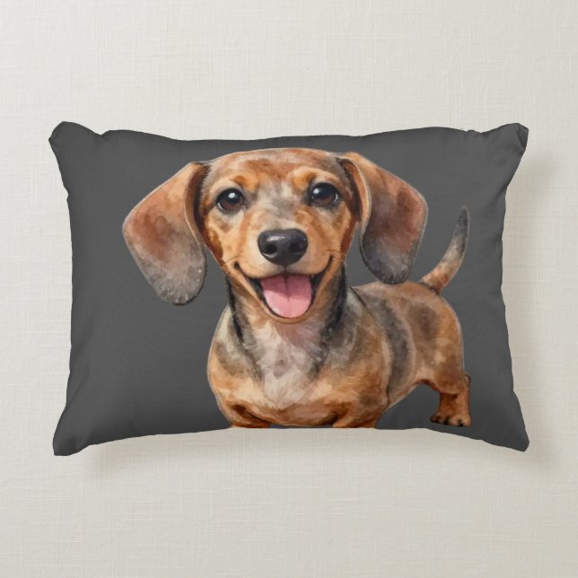 Almofada Decorativa Happy Dachshund Puppy (Frente)