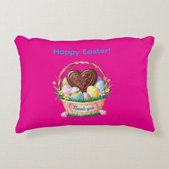 Almofada Decorativa Happy Easter! Thank you! Pillow (Frente)