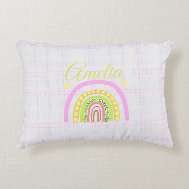 Almofada Decorativa Happy Rainbow 'Now That You're In The World' (Frente)