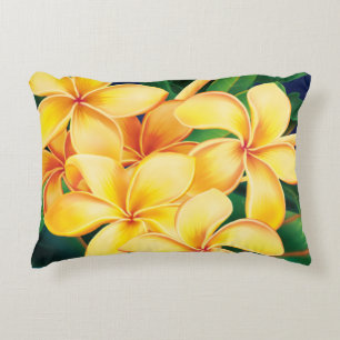 Almofada Decorativa Hawaiian tropical do Plumeria do paraíso