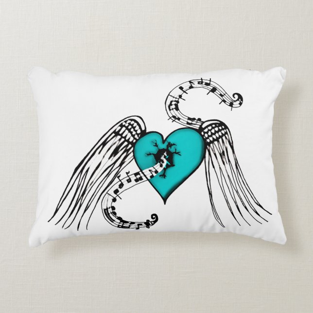 Almofada Decorativa Heart Music Blue (Frente)