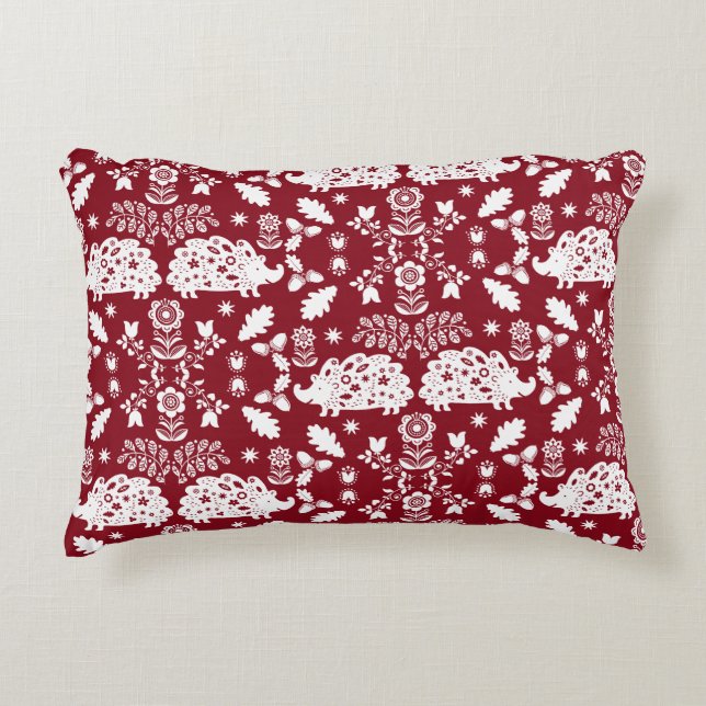 Almofada Decorativa Hedgehog Folk Art (Frente)