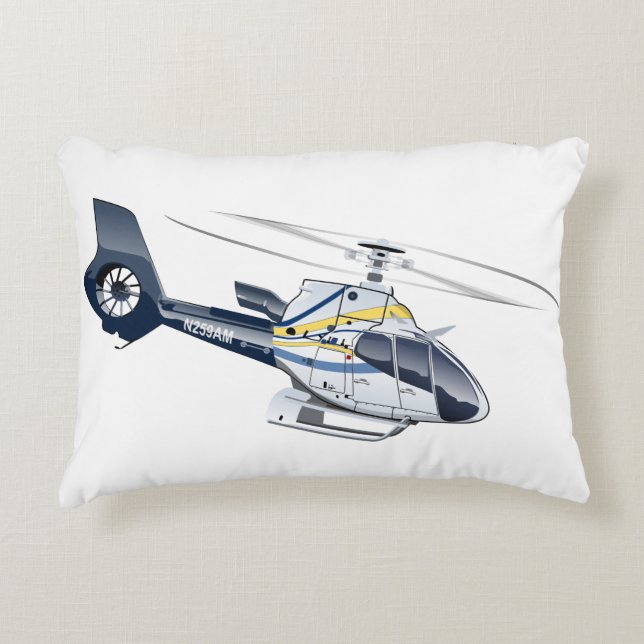 Almofada Decorativa Helicóptero de desenho animado (Frente)