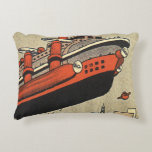 Almofada Decorativa Helicóptero Vintage Science Ficise<br><div class="desc">Ilustração vitoriana futurista vitoriana viagem steampunk e imagem de ficção científica de transporte. Uma nave a vapor parecida com o navio de cruzeiro Titanic e voando como um helicóptero sobre edifícios urbanos. Um clássico design de ficção científica de quadrinhos retrô do futuro.</div>