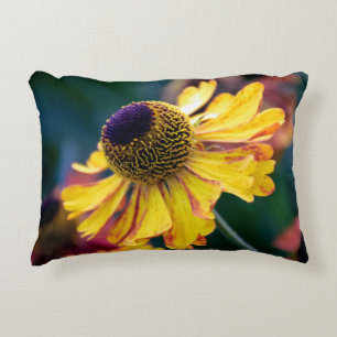 Almofada Decorativa Hélio amarelo vívido com centro roxo