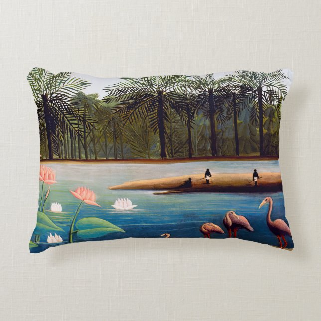Almofada Decorativa Henri Rousseau - Os Flamingos (Frente)