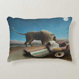 Almofada Decorativa Henri Rousseau Sleeping Gypsy Lion Painting