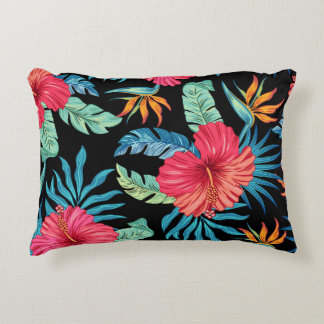 Almofada Decorativa hibisco editável, padrão floral vintage