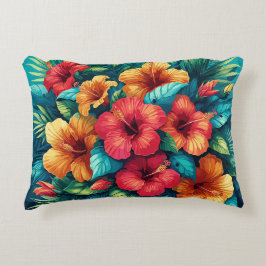 Almofada Decorativa Hibiscus Harmony: Um Cobrir de Travesseiro de tape
