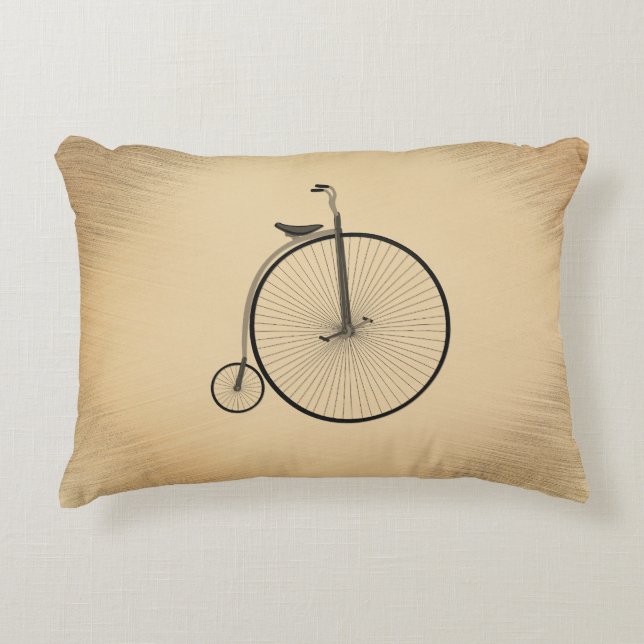 Almofada Decorativa High-Wheel Antique Bicycle Rustic (Frente)