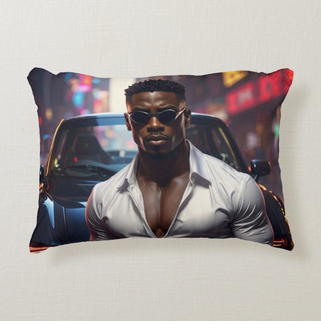 Almofada Decorativa Hip Hop - Astro de Rap Americano -  (Frente)