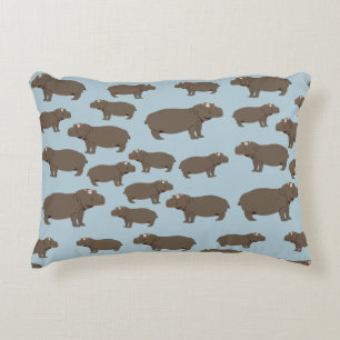 Almofada Decorativa Hippopotamus Hippo Pattern