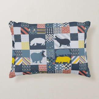 Almofada Decorativa Hippos Faux-Quilted