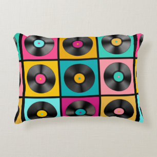 Almofada Decorativa Historial da Música Retroativa com Registros Vini