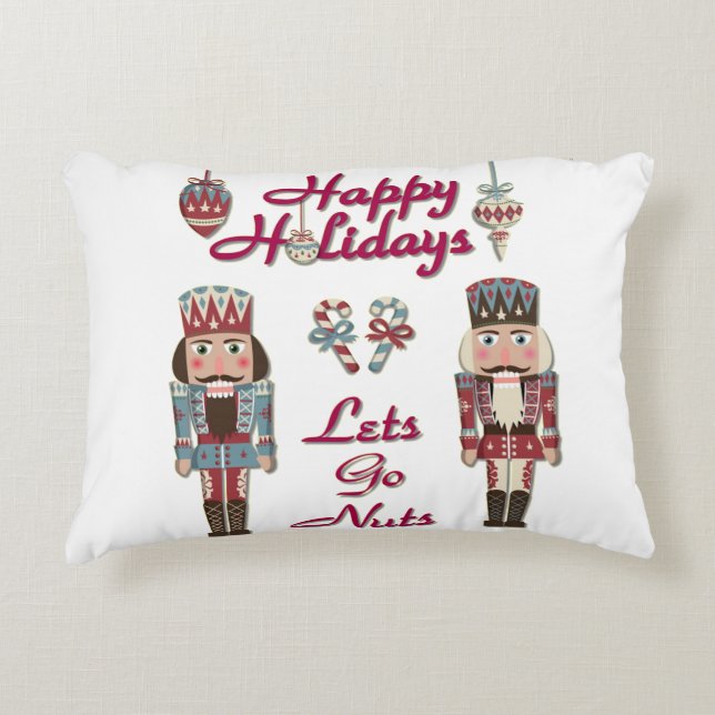 Almofada Decorativa Holiday Nutcracker deixa Loucos irem (Frente)